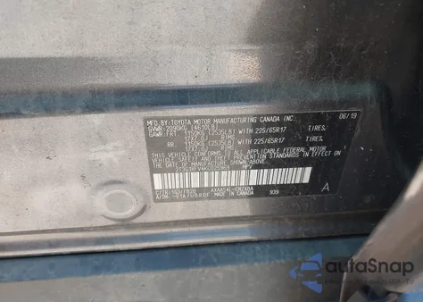 2019 Toyota Rav4 Le z USA, uszkodzony, nr VIN 2T3G1RFV4KC025969